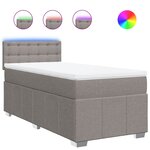 vidaXL Sommier à lattes de lit avec matelas Taupe 80x200 cm Tissu