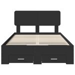 vidaXL Cadre de lit avec tiroir Noir 135 x 190 cm Bois d'ingénierie