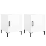 vidaXL Tables de chevet 2 Pièces blanc brillant 40x40x50 cm