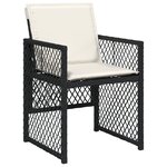 Ensemble de jardin 9 pièces avec coussins en poly rotin noir