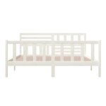 vidaXL Cadre de lit sans matelas blanc bois massif