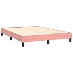 vidaXL Sommier à lattes de lit avec matelas LED Rose 140x200cm Velours