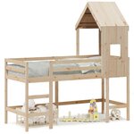 vidaXL Lit superposé avec échelle et toit sans matelas 80x200 cm
