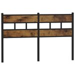 vidaXL Tête de lit chêne fumé 150 cm fer et bois d'ingénierie