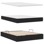 vidaXL Lit de rangement LED avec matelas Noir 140 x 200 cm Tissu