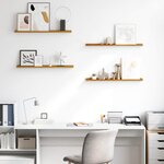 vidaXL Étagère Murale 4 Pièces Beige 80 x 9 x 3 cm Bois d'ingénierie