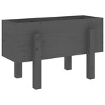 vidaXL Jardinière gris 62x30x38 cm bois massif de pin