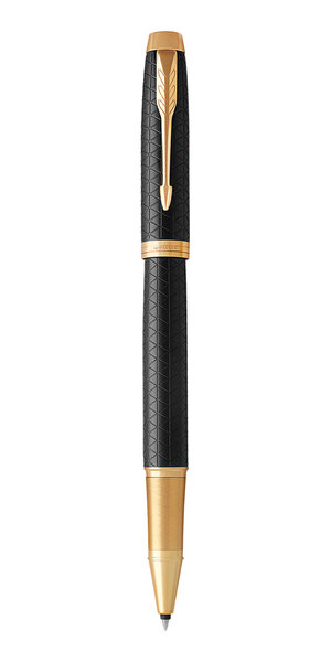 PARKER IM Premium Stylo roller  Noir  Recharge noire pointe fine  Coffret cadeau