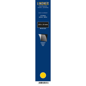 Bandes simple soudure 210 x 24 mm pour timbres-poste. Fond - Noir