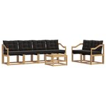 vidaXL Ensemble de canapés d'extérieur 7 pc Blanc et noir