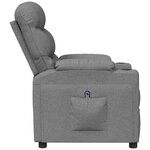 vidaXL Fauteuil inclinable électrique Gris clair Tissu