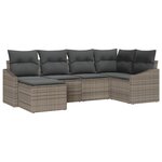 vidaXL Ensemble de canapés de jardin 6 pièces avec coussins gris en rotin