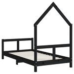vidaXL Cadre de lit pour enfant noir 80x160 cm bois de pin massif