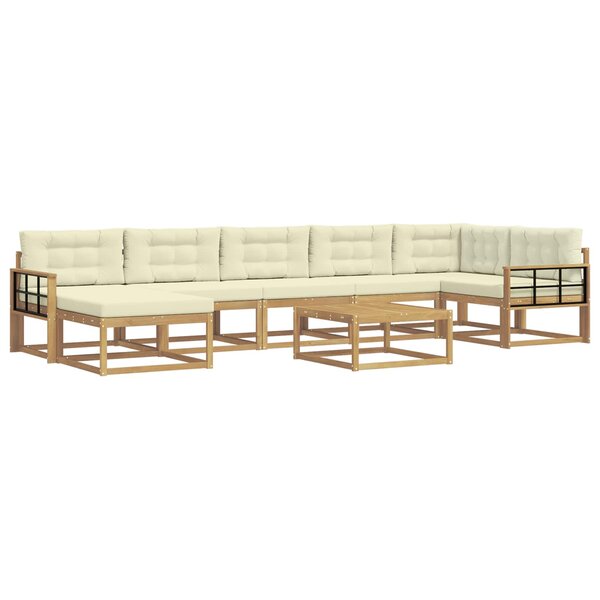 vidaXL Ensemble de canapés d'extérieur 8 pc Blanc et crème