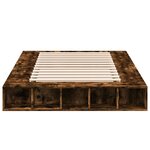 vidaXL Cadre de lit sans matelas chêne fumé 135x190 cm