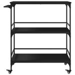 vidaXL Chariot de cuisine noir 100 5x50x105 cm bois d'ingénierie