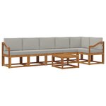 vidaXL Ensemble de canapés d'extérieur 7 pc Gris Naturel et Clair