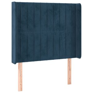 vidaXL Tête de lit avec oreilles Bleu foncé 93x16x118/128 cm Velours
