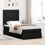 vidaXL Cadre de lit ottoman avec matelas noir 90x190 cm tissu