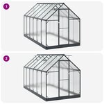 vidaXL Serre de jardin avec porte Anthracite 183 5 x 363 5 x 207 cm