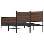 vidaXL Cadre de lit en métal sans matelas chêne marron 120x190 cm