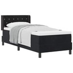 vidaXL Lit à ressorts avec matelas Noir 200 x 80 cm Polyester