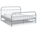 vidaXL Cadre de lit sans matelas gris métal 180x200 cm