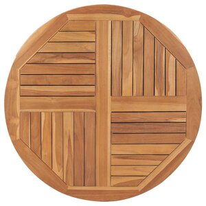 vidaXL Dessus de table Bois de teck solide Rond 2 5 cm 90 cm