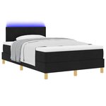 vidaXL Lit à ressort LED avec matelas Noir 120 x 200 cm tissu