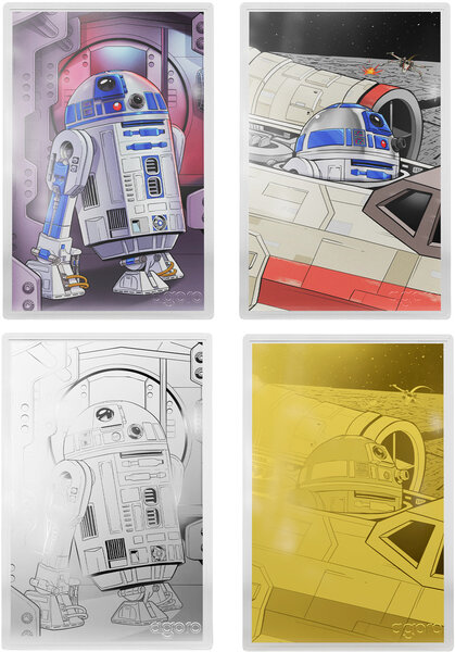 Monnaie R2-D2 Star Wars Blind Box Feuille Argent ou Or Niue 2026