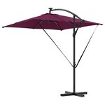 vidaXL Parasol banane à mât déporté Rouge bordeaux 249 x 249 x 250 cm