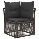 vidaXL Ensemble de canapé de jardin 14 Pièces Gris polyrotin