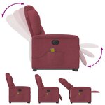 vidaXL Fauteuil inclinable de massage électrique Rouge bordeaux Tissu