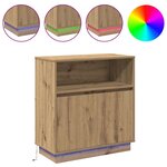 vidaXL Buffet LED Chêne artisanal 71 x 34 5 x 75 cm Bois d'ingénierie