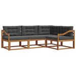 vidaXL Ensemble de canapés d'extérieur 4 Pièces Naturel et Anthracite
