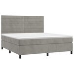 vidaXL Sommier à lattes de lit et matelas Gris clair 160x200cm Velours