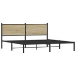 vidaXL Cadre de lit en métal sans matelas chêne sonoma 183x213 cm
