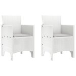 vidaXL Ensemble de salle à manger jardin 3 pièces avec coussins Blanc Poly Rotin