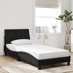 vidaXL Cadre de lit avec LED sans matelas noir 90x200 cm velours