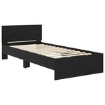 vidaXL Cadre de lit Chêne noir 90 x 190 cm Bois d'ingénierie