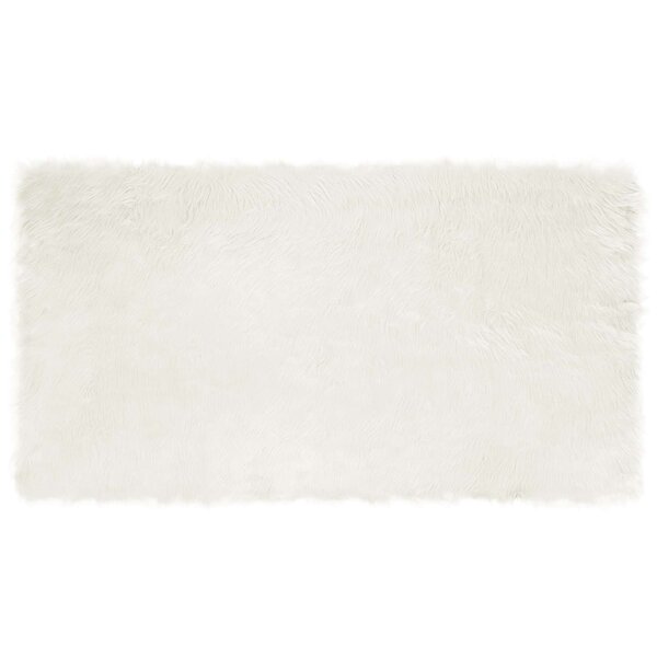 vidaXL Tapis en fausse Tafalla Blanc 60 x 110 cm Polyester