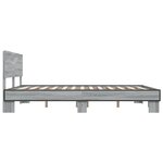 vidaXL Cadre de lit sonoma gris 160x200 cm bois d'ingénierie et métal