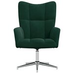 vidaXL Chaise de relaxation Vert foncé Velours
