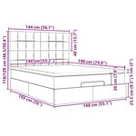 vidaXL Cadre de lit ottoman avec matelas bleu foncé 140x190 cm velours