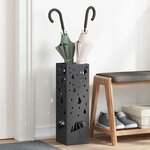 vidaXL Porte-parapluie Noir 15 5 x 15 5 x 49 cm Acier