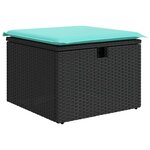 vidaXL Ensemble de canapé de jardin avec coussin 8 Pièces Noir Poly rotin