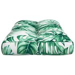 vidaXL Coussin de palette motif de feuilles 80x40x12 cm tissu