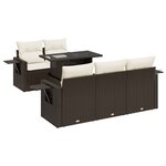 vidaXL Salon de jardin avec coussins 6 Pièces marron résine tressée