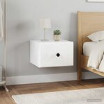 vidaXL Cabinet de chevet mural 2 pc Blanc brillant 34 5 x 33 x 20 cm
