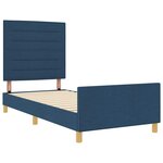 vidaXL Cadre de lit avec tête de lit Bleu 90 x 200 cm tissu